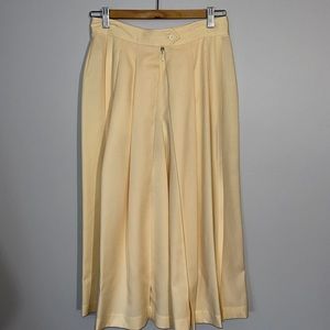 Vintage Infinitif Palazzo Virgin Wool High Rise Pleated Pants with Side Slits